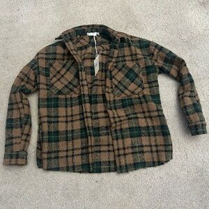 Green/Brown Woven Flannel